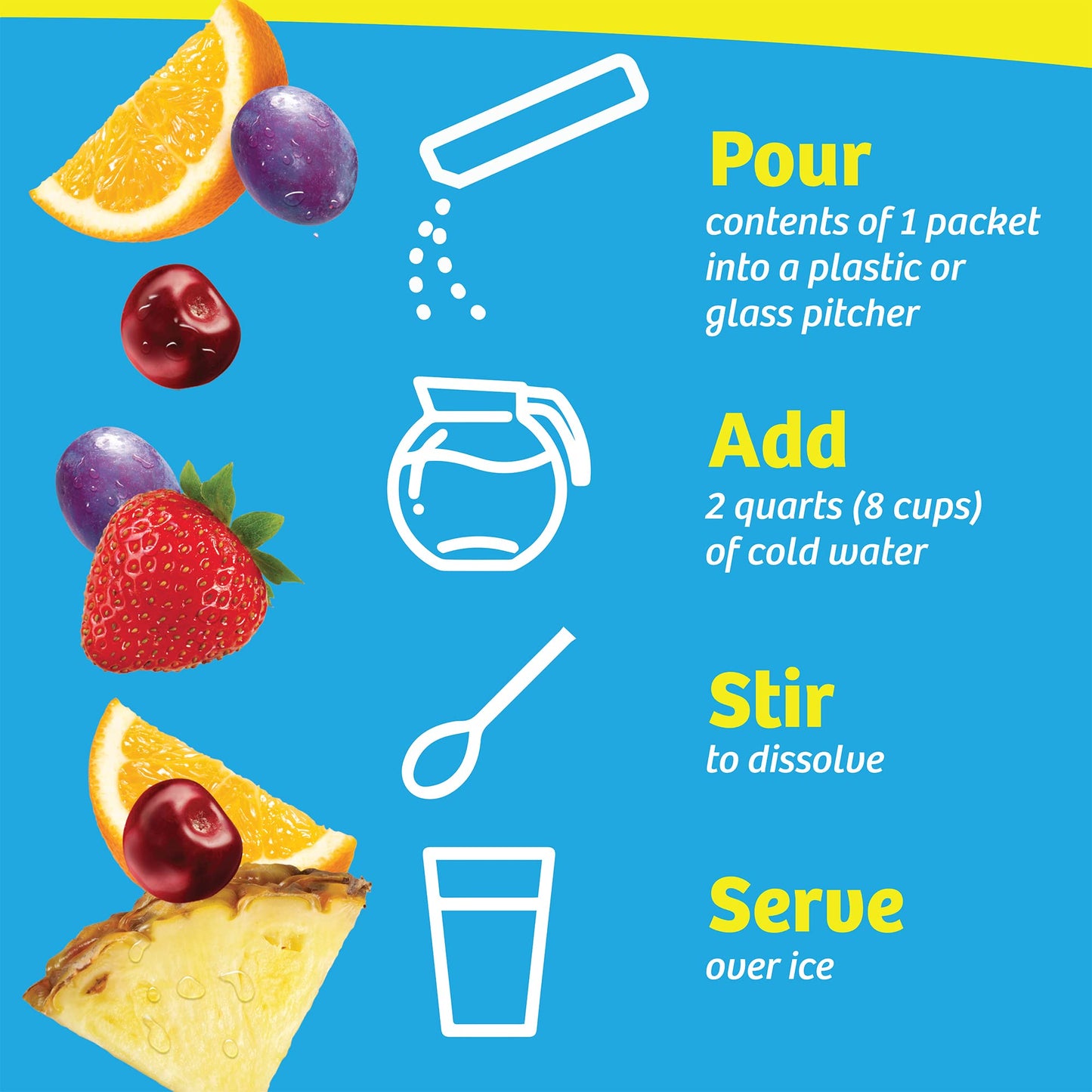 Wylers Light Pitcher Packs, Water Drink Mix, Fruit Punch,6 Pitcher Packets