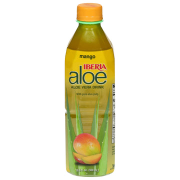 Iberia Aloe Vera Drink With Aloe Vera Pulp, Mango, 16.9 Fl Oz (Pack of 8)