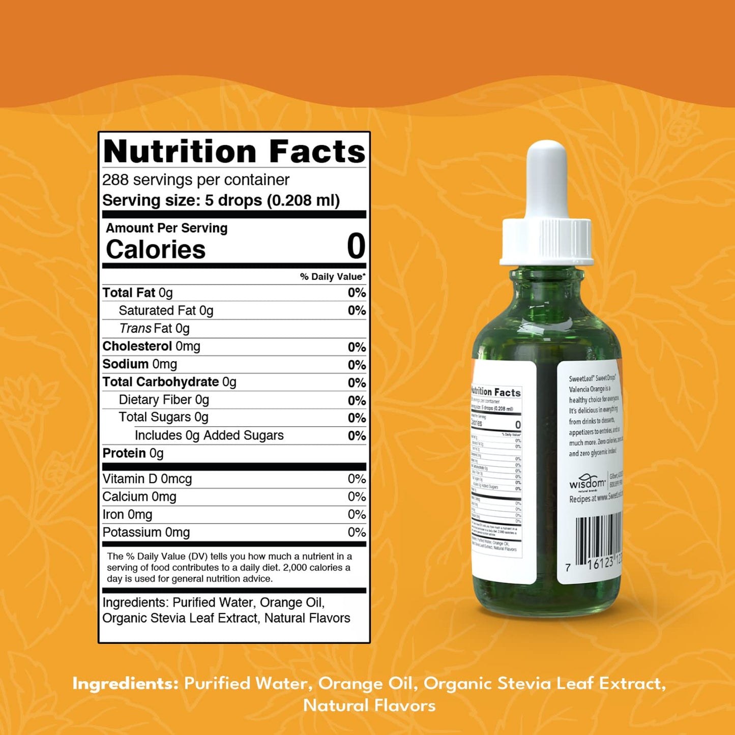 Sweetleaf Stevia Sweet Drops Valencia Orange - Liquid Stevia Drops Sweetener, Zero Calorie, Non-Gmo Flavored Stevia Liquid Sugar Substitute For Sugar-Free Sodas, Mixed Drinks, Iced Tea, 2 Fl Oz (Pack Of 2)