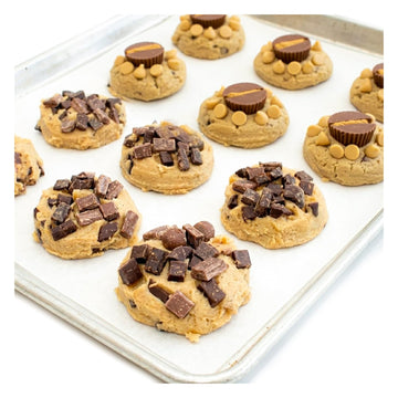 Davids Cookies Decadent Cookie Dough Variety Pack 12 Count - 6 Triple Chocolate And 6 Peanut Butter Cup Ready To Bake Cookies - Holiday Dessert Gift And Celebration Treats