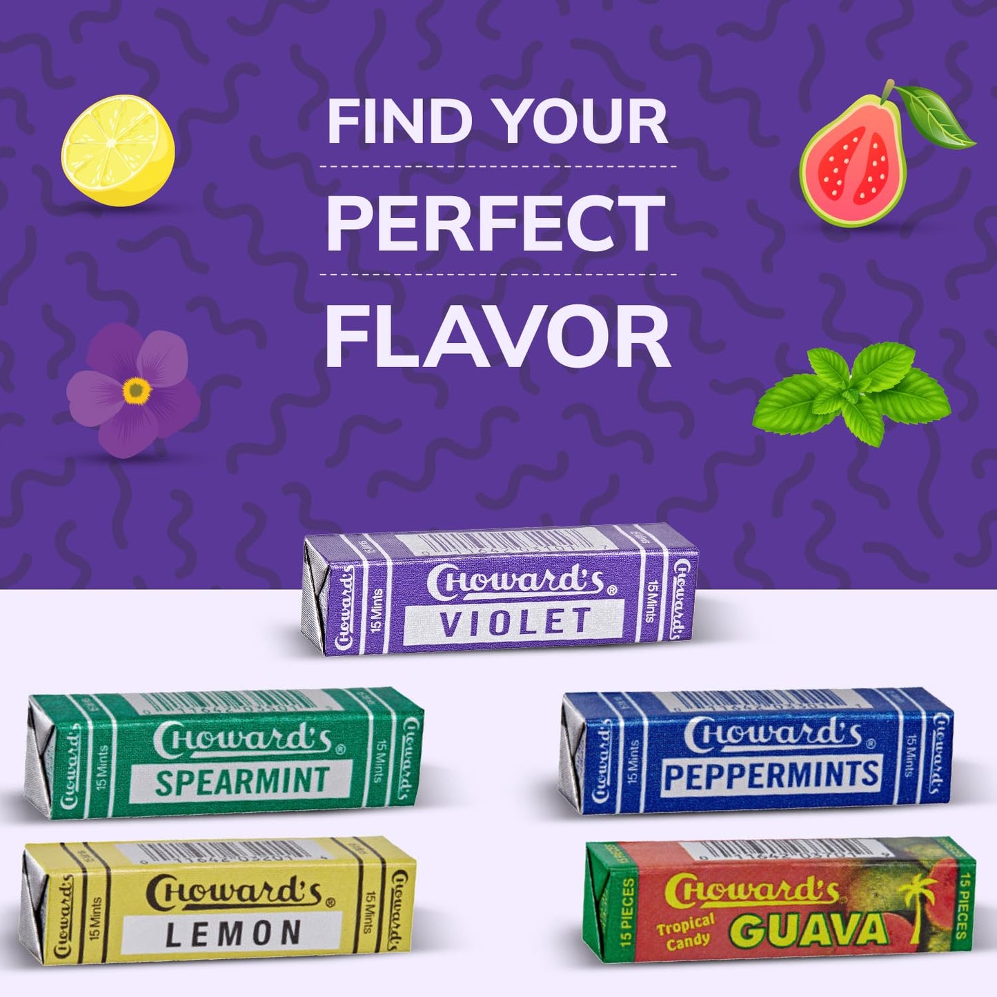 Choward'S Violet Mints Candy (Pack Of 24)