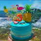 Laventy Glitter Flamingo Cake Toppers Flamingo Happy Birthday Cake Decoration Tropical Hawaiian Luau Themed Party Supplies