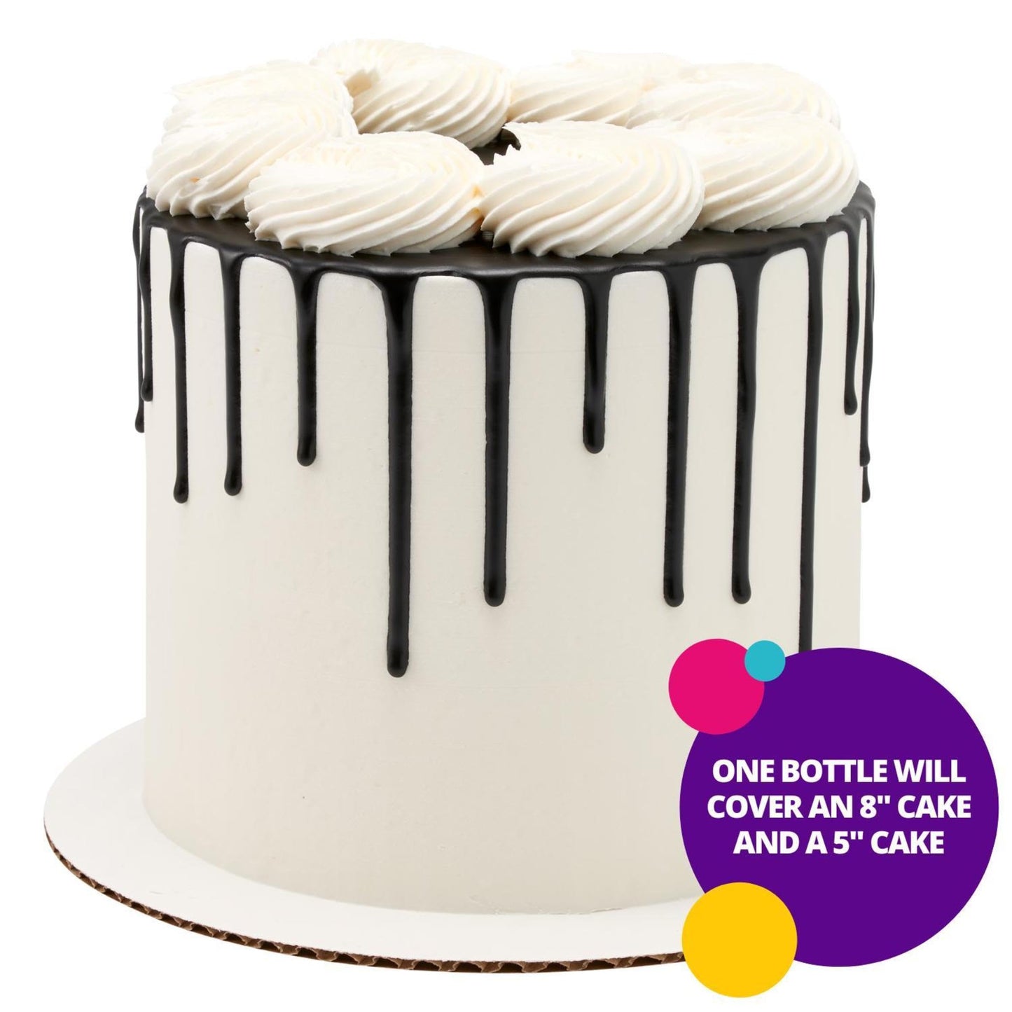 Decopac Cake Drip, Black Color, Vanilla Flavor, Matte Like Chocolate, 6.35 Oz