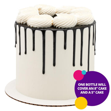 Decopac Cake Drip, Black Color, Vanilla Flavor, Matte Like Chocolate, 6.35 Oz