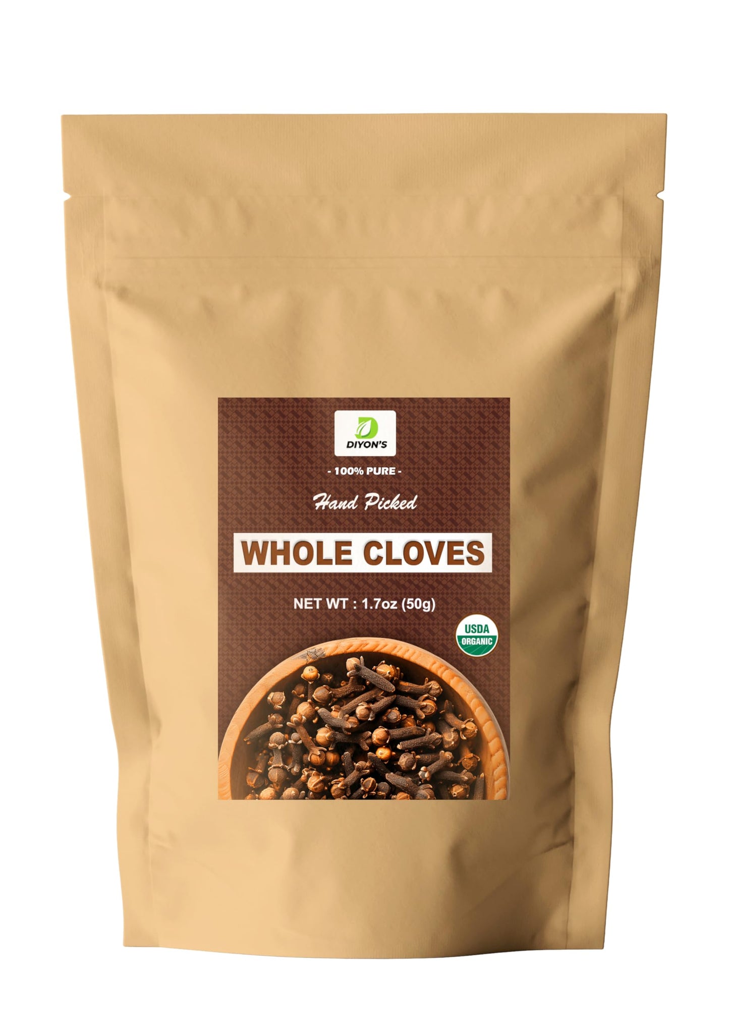 Organic Whole Cloves 1.7 oz, (stand up resealable pouch)