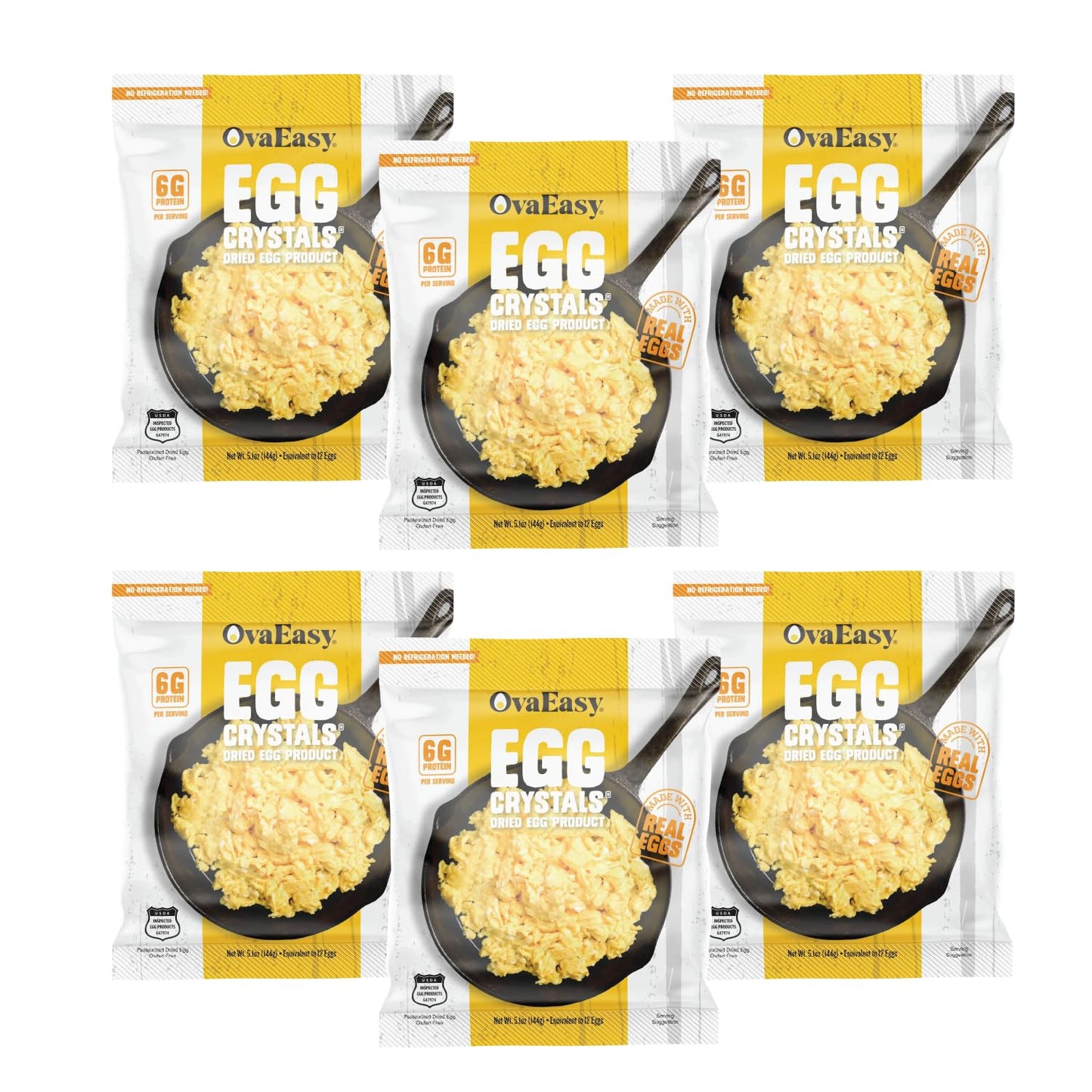 Ova Easy Dehydrated Egg Crystals - Powdered Eggs Made From All-Natural Ingredients - Easy-To-Prepare Egg Powder - Dehydrated Foo