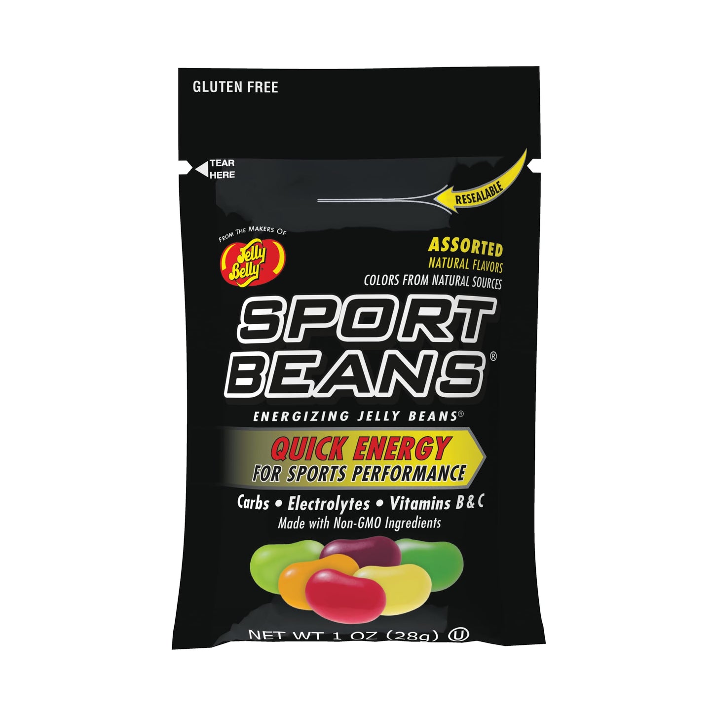 Jelly Belly Sport Beans - Energizing Jelly Beans - Assorted Flavors, Pack of 24