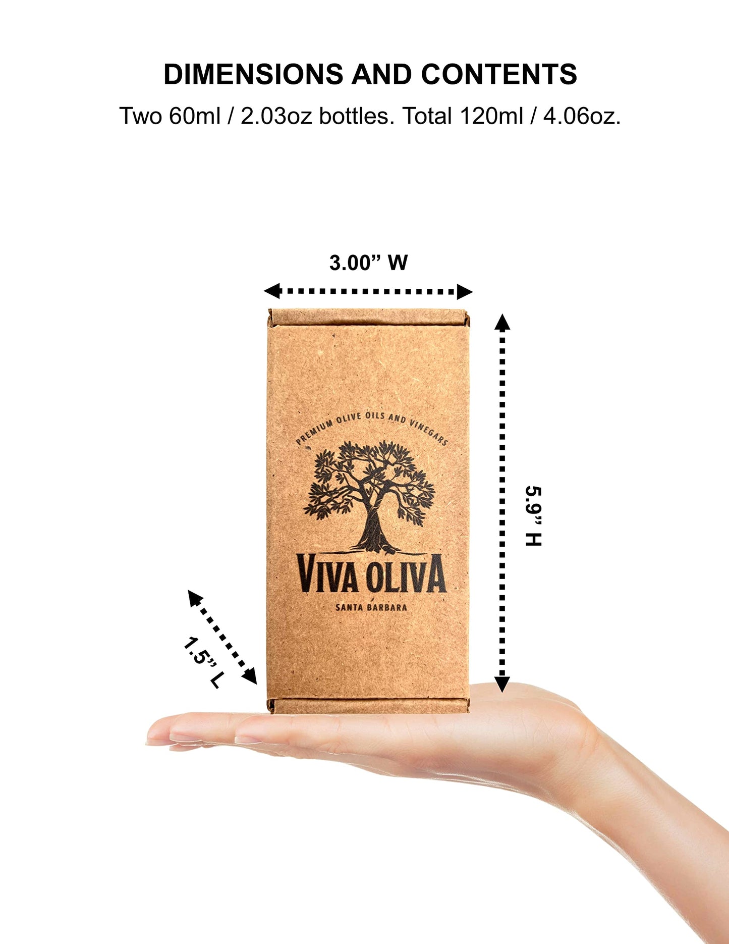 Viva Oliva Two 60ml Variety Gift Set - Tuscan Herb Olive Oil & Aged Balsamic Vinegar - 100% Natural