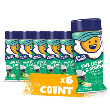 Kernel Season s Popcorn Seasoning, Sour Cream & Onion, 2.6 ounce (Pack of 6)