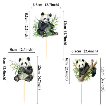 Ercadio 24 Pack Panda Cupcake Toppers Panda Cupcake Picks Animal Cupcake Picks Panda Birthday Cupcake Decorations For Baby Showe