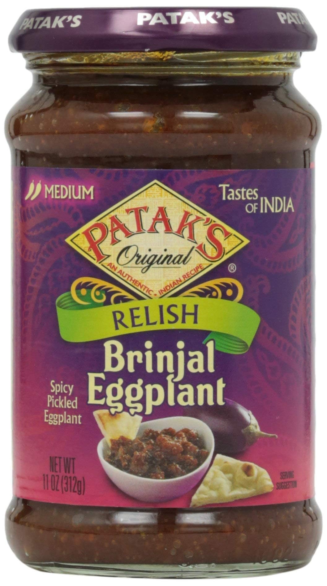 Patak s Brinjal Egg Plant Relish, Medium, 11 oz