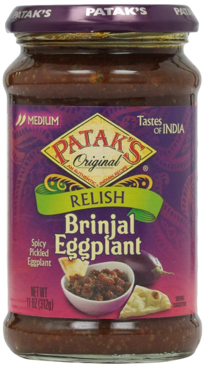 Patak s Brinjal Egg Plant Relish, Medium, 11 oz