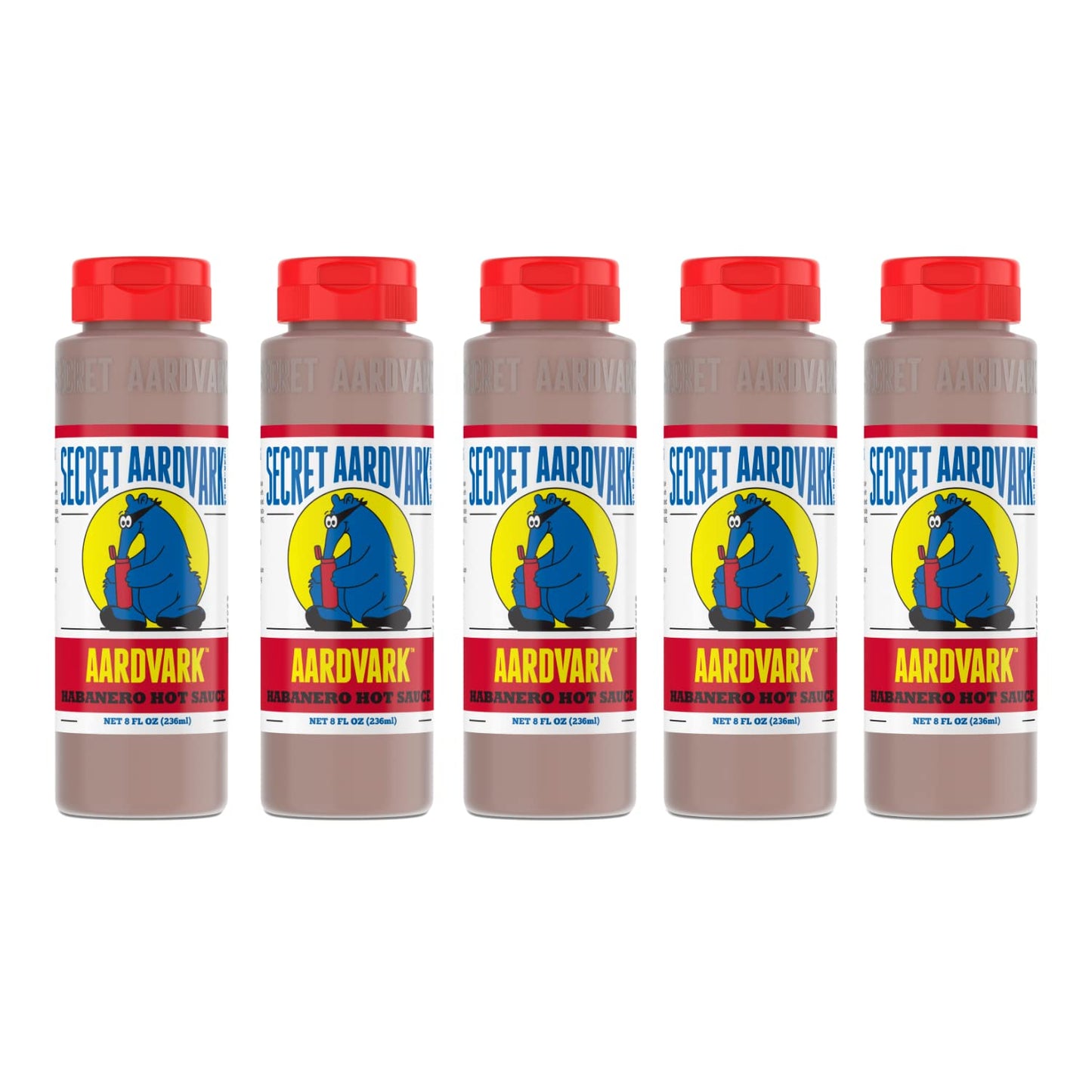 Secret Aardvark Habanero Hot Sauce - Habanero Peppers & Roasted Tomatoes, Medium Spiced Hot Sauce, BBQ Sauce, Non-GMO, Low Sugar