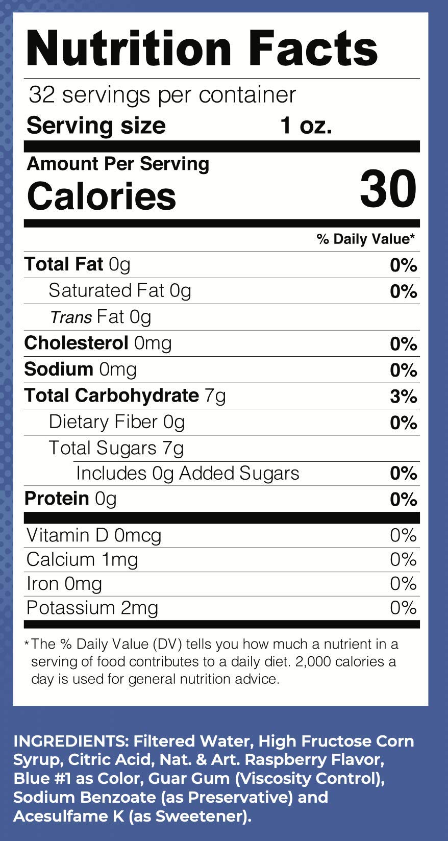 Lucys Shaved Ice Snow Cone Syrup - Blue Raspberry - 32 oz Bottle