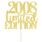 Yetxel Cake Topper - Limited Edition 2008, Handmade Golden Glitter, 17th Birthday Decoration for Men and Women
