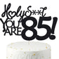 Happy 85th Birthday Cake Topper 85 Birthday Cake Toppers-Black Glitter, Funny 85th Cake Topper for Men For Women, 85th birthday 