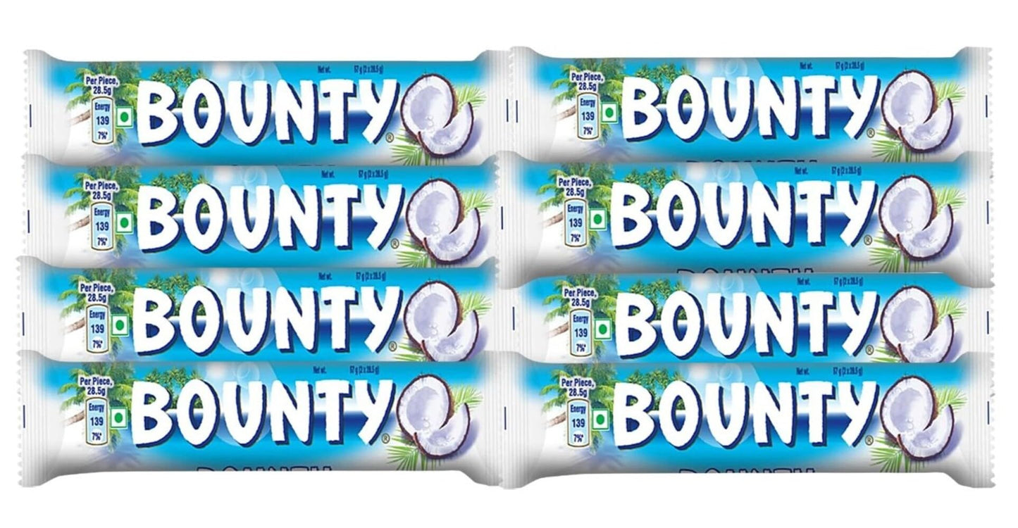 Ft Bounnty Milk Chocolate Bar, Coconut Filled, 25g, Pack of 8