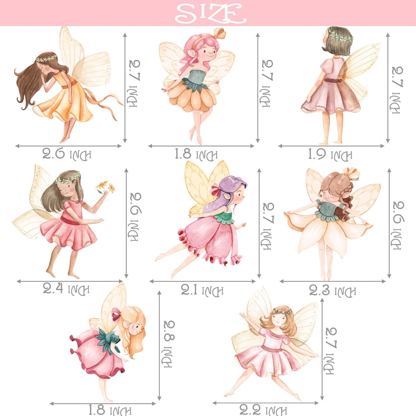 Fairy Cupcake Toppers Flower Fairy Party Cupcake Toppers 24Pcs Fairies Party Cake Picks Garden Birthday Party Decorations for El