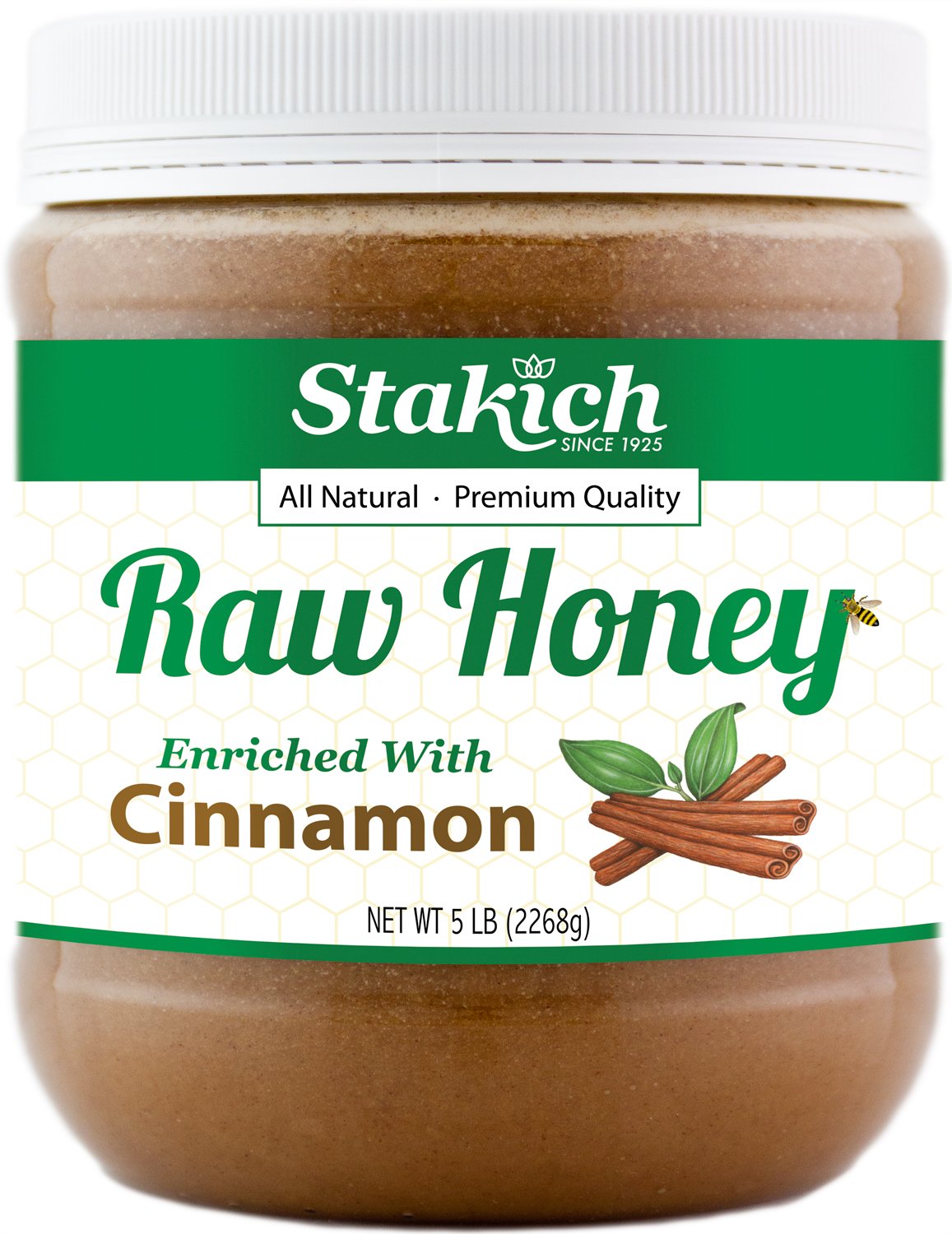 Stakich Raw Honey - Unprocessed, Unheated - 5 Pound (80 Ounce)