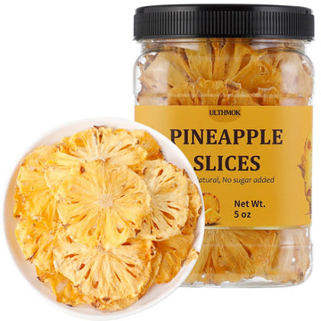 Premium Dried Pineapple 5 Oz/142g,Dehydrated Pineapple Slices,100% Natural,No Sugar Added & No Additives.