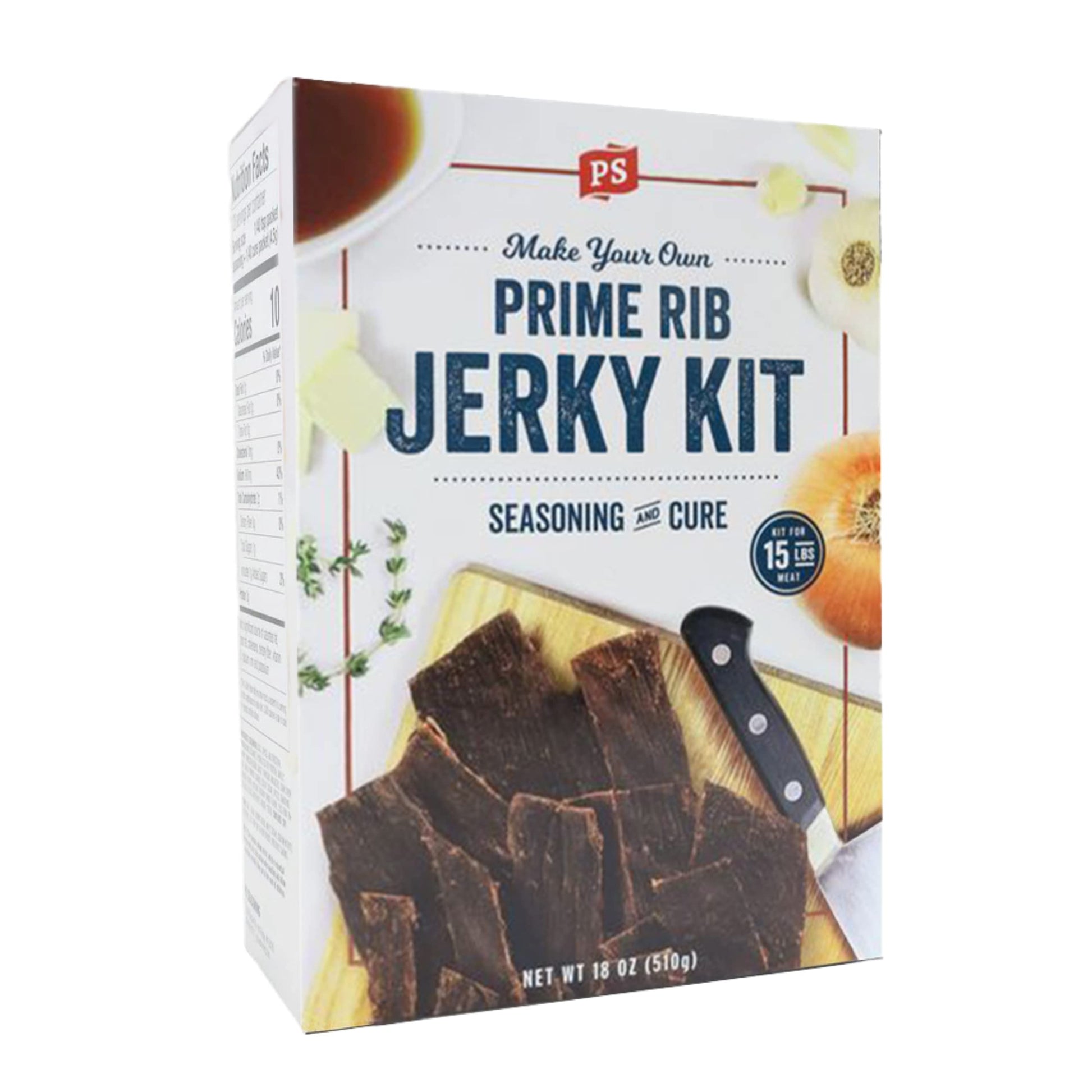 PS Seasoning Jerky Seasoning and Cure Kit (Buttery Prime Rib)- Award-Winning DIY Beef Jerky Making Kit with Seasoning Mix & Cure- Oven, Smoker, Dehydrator - Great for Beef, Turkey, Venison, Wild Game
