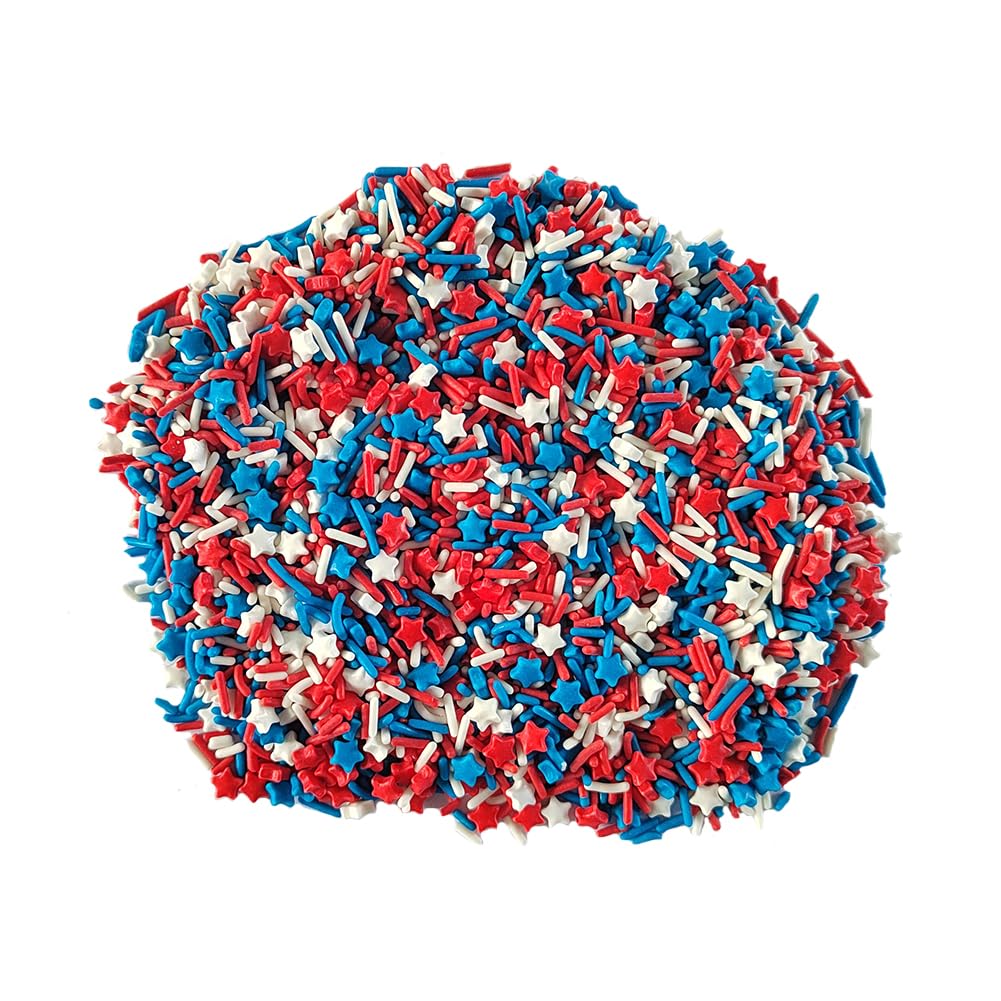 Ephvodi Star Sprinkles Patriotic Sprinkles Red White And Blue Cookie Sprinkle July 4Th Sprinkle Edible Soft Jimmies For Ice Crea
