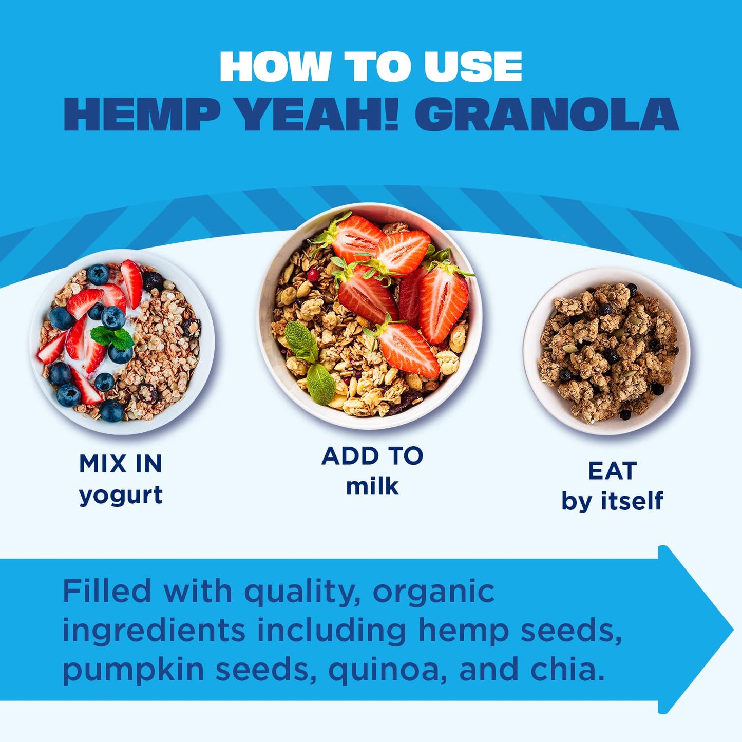 Manitoba Harvest Hemp Yeah Granola, Blueberry, 10Oz, With 14 G Of Protein, 3.5 G Omegas 3 & 6, 4 G Of Fiber And Less Than 10 G Sugar Per Serving, Organic, Non-Gmo, (Pack Of 3) Packaging May Vary