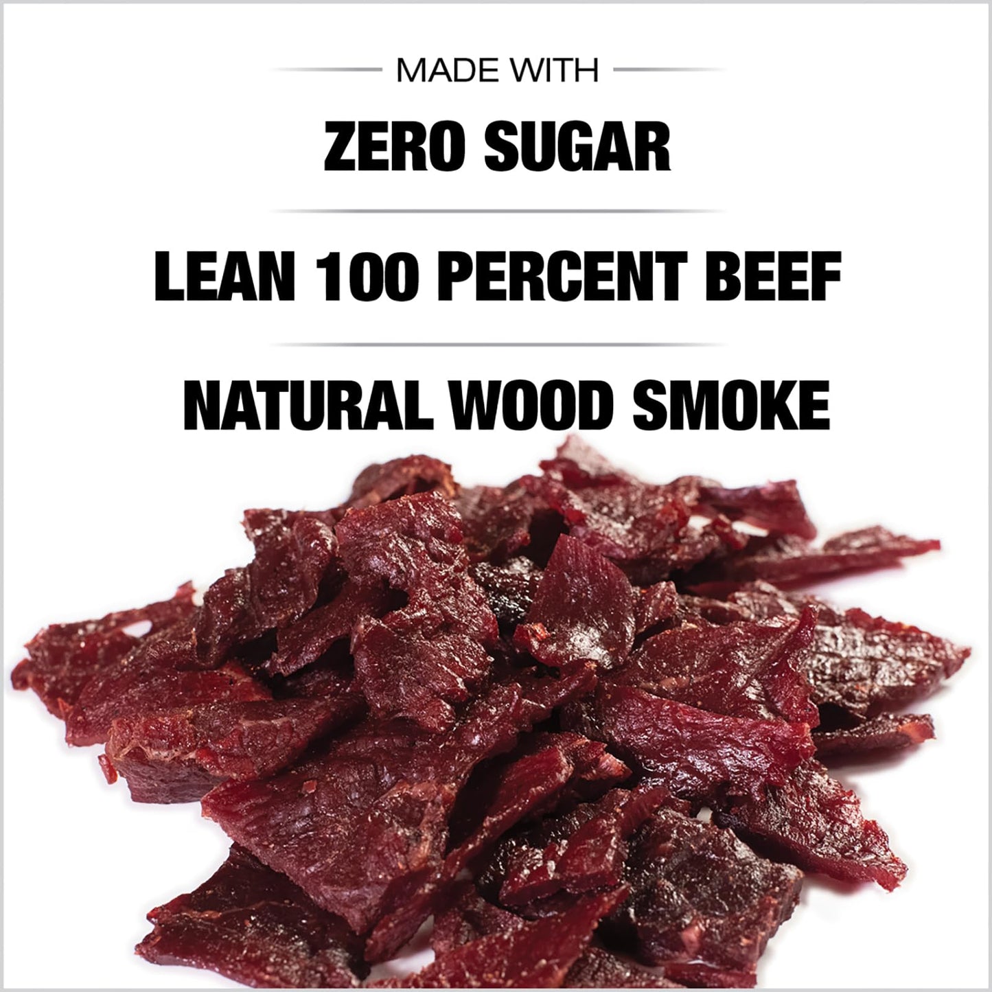 Old Trapper Zero Sugar Beef Jerky, Natural Wood Smoked, 8 Ounce Package, 14g Protein, Keto-Friendly, Model 29208T
