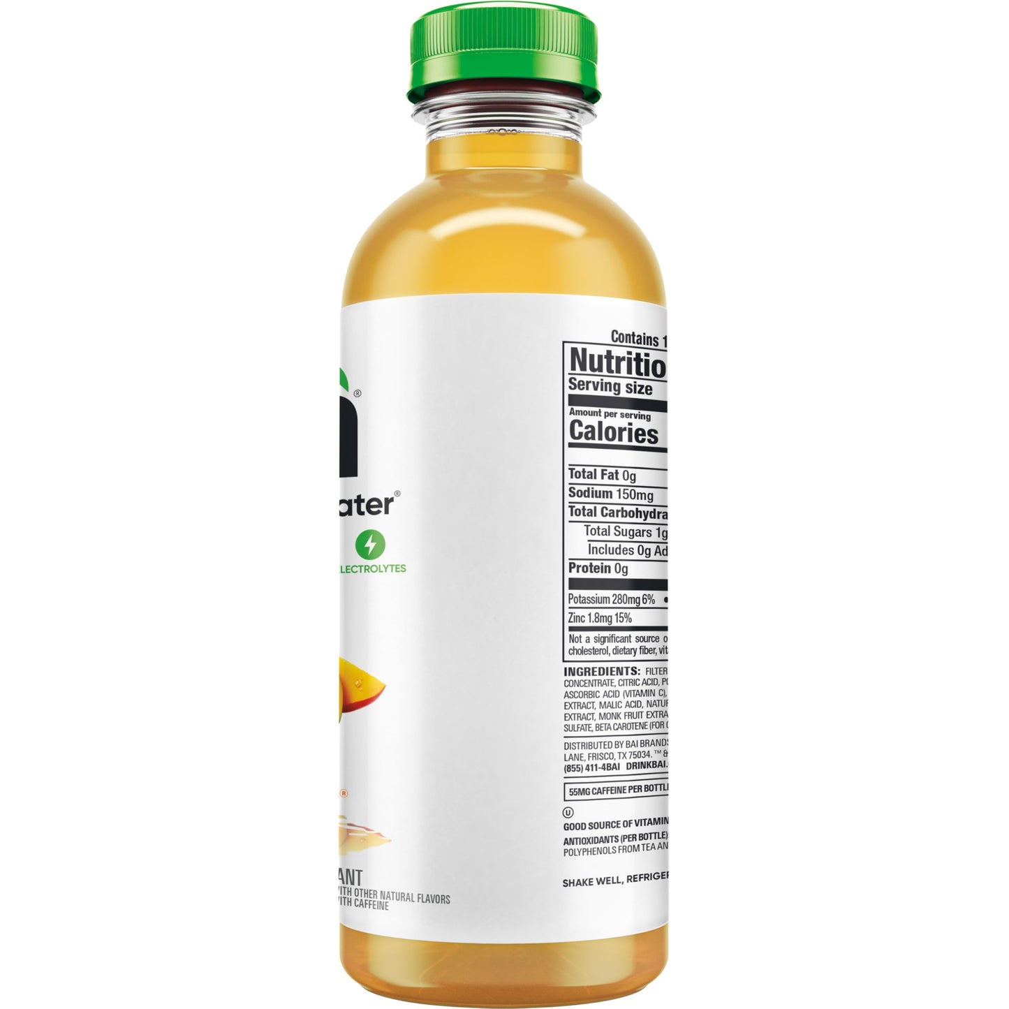 Bai Antioxidant Infused Water Beverage  Malawi Mango  with Vitamin C and No Artificial Sweeteners  18 Fluid Ounce Bottle  12 Pack