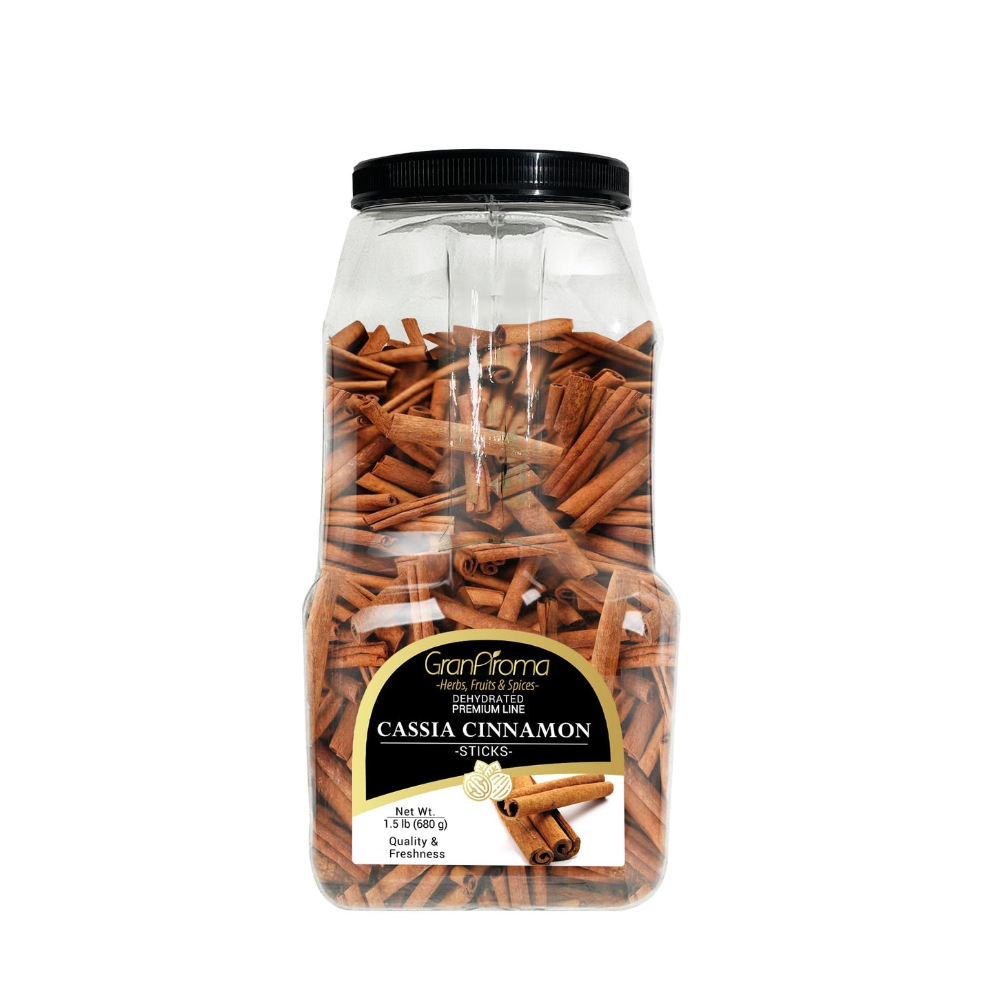 GranAroma Cassia Cinnamon Sticks, Aromatic & Sweet for Teas & Baking, 1.5 Pound