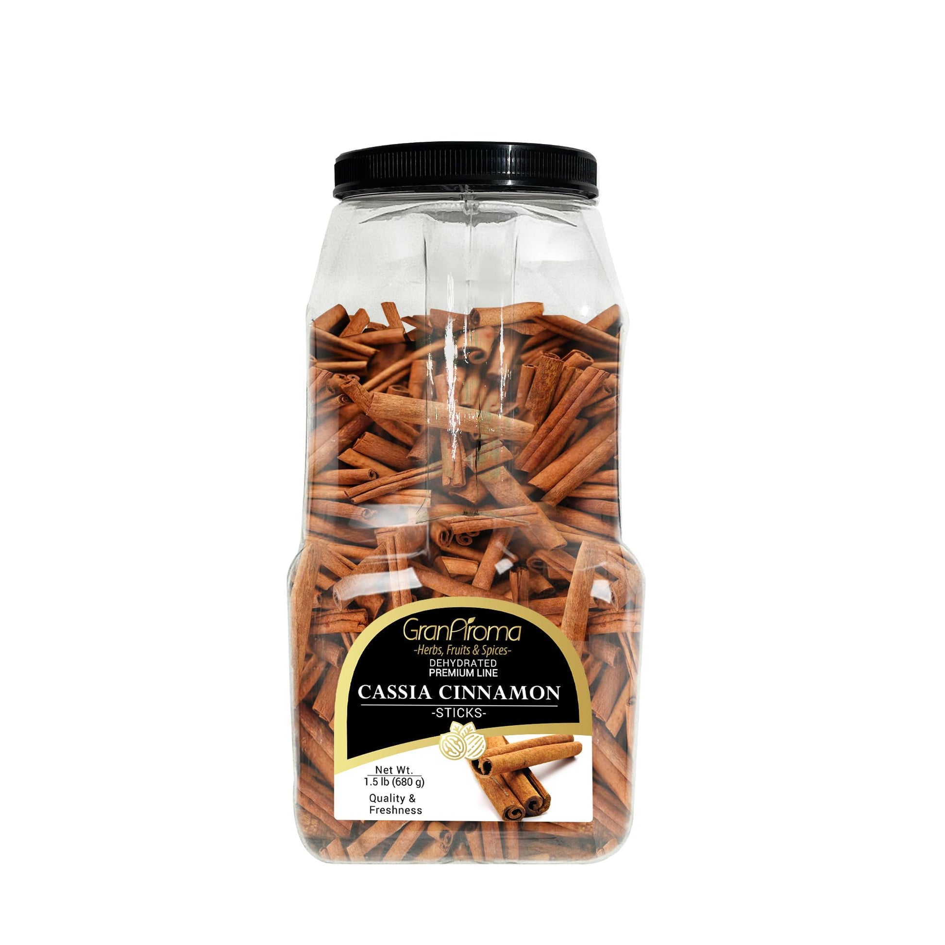 GranAroma Cassia Cinnamon Sticks, Aromatic & Sweet for Teas & Baking, 1.5 Pound