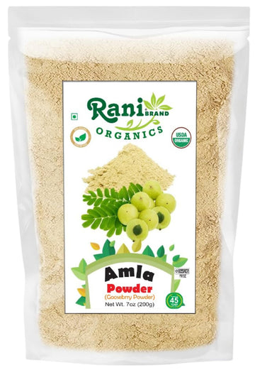 Rani Organic Amla Powder (Gooseberry Powder) 7oz (200g) ~ All Natural | No Color | Gluten Friendly | Vegan | NON-GMO | Kosher | 