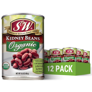 S&W - Organic Kidney Beans - 15.5 Oz. Can (Pack Of 12)