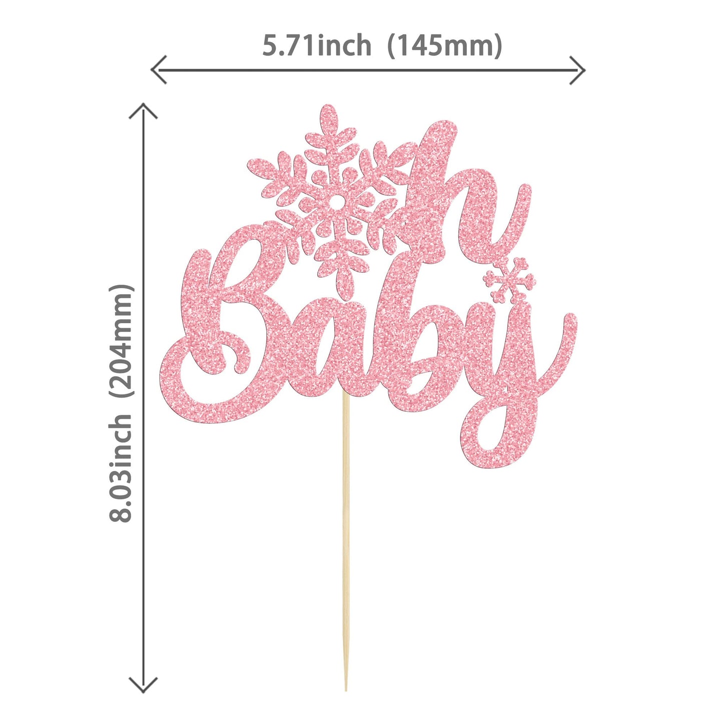 1Pc Snowflake Oh Baby Cake Topper Glitter Baby Shower Snowflake Cake Pick Decorations For Winter Snowflake Theme Baby Shower Kid
