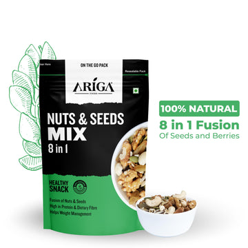 Ariga Foods Nuts & Roasted Seeds Mix Value Pack (200G) | Trail Mix Nutritious With Healthy Seeds & Nuts | Low In Calories, High