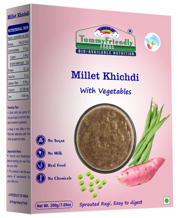 TummyFriendly Foods Organic Millet Khichdi Mix With Vegetables for Toddler | Millet Khichdi Mix For Baby 1 Year plus | Available