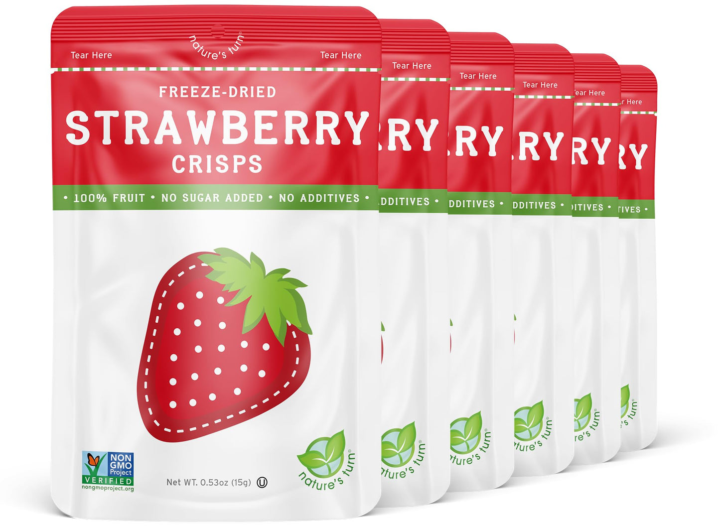 Natures Turn Freeze-Dried Strawberry Crisps - Healthy, Gluten-Free, Crispy & Delicious, Plant-Based Snack, Ideal for Cereal, Smo