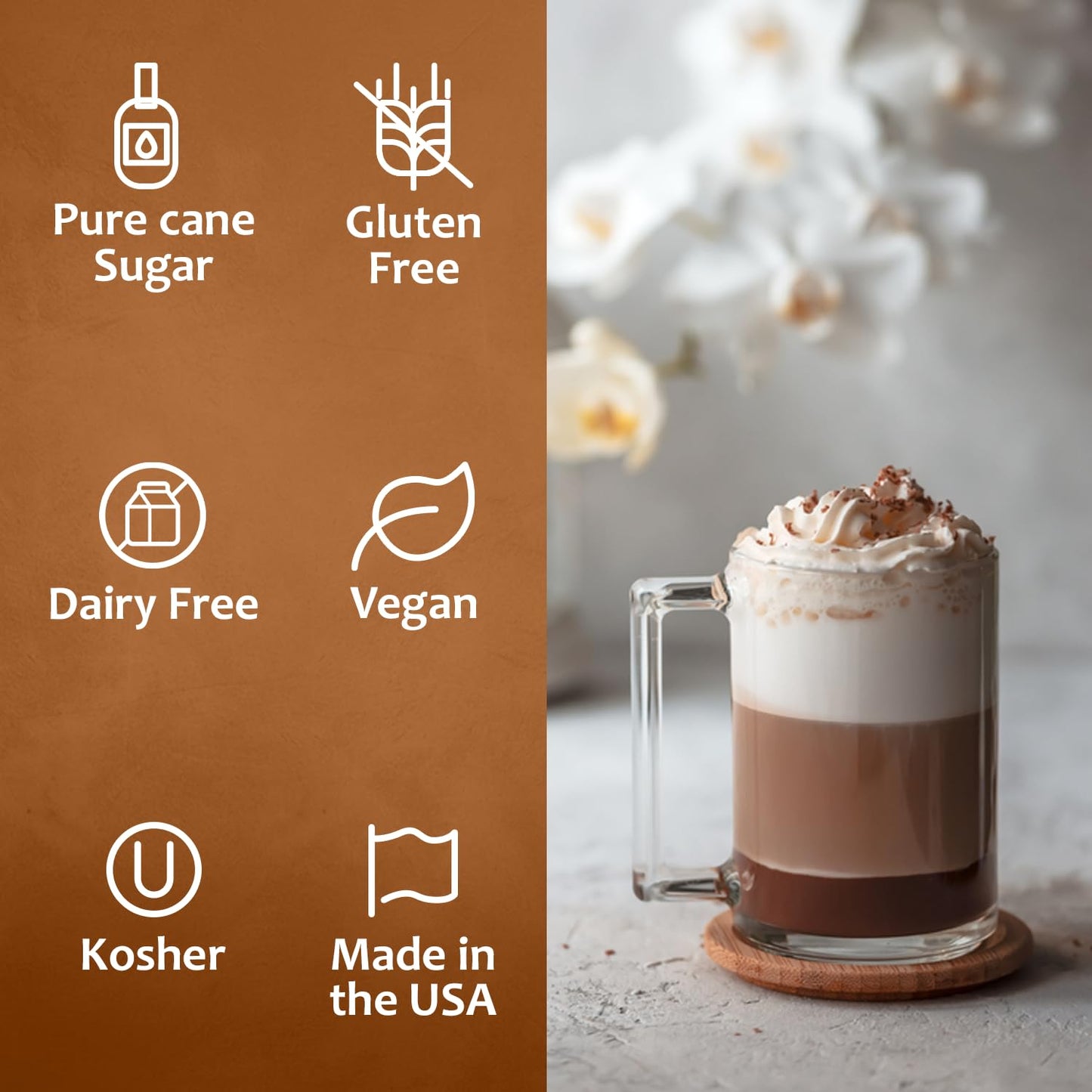 Syruvia Coffee Syrup Variety Pack Vanilla, Caramel, Hazelnut & Salted Caramel Kosher, 25.4 Fl Oz Bottles - Elevate Your Coffee E