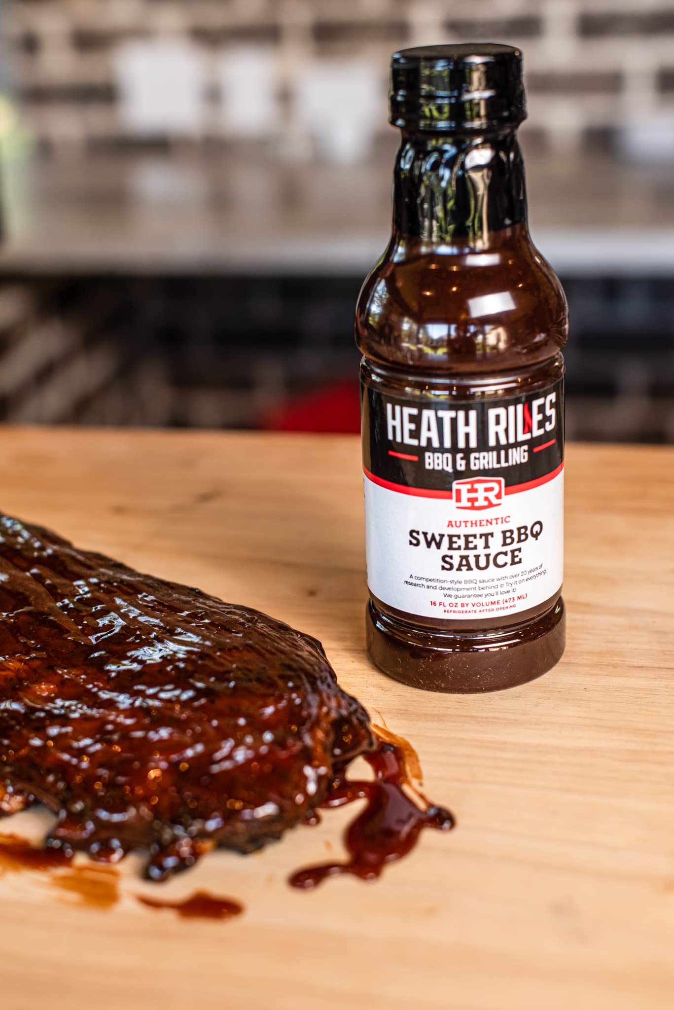 Heath Riles Bbq Sweet Barbecue Sauce, Champion Pitmaster Recipe, Bottle 16 Oz.