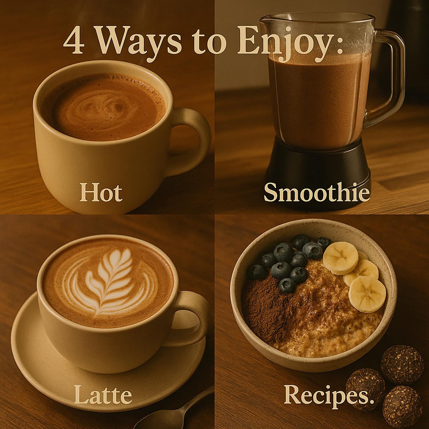 Maia Ceremonial Cacao - 100% Pure Natural Cacao Powder  Enhanced with Flavanol & Theobromine for Mental Clarity  Focus & Energy  Zero Sugar  Non-GMO  Vegan - 10.5oz (1)