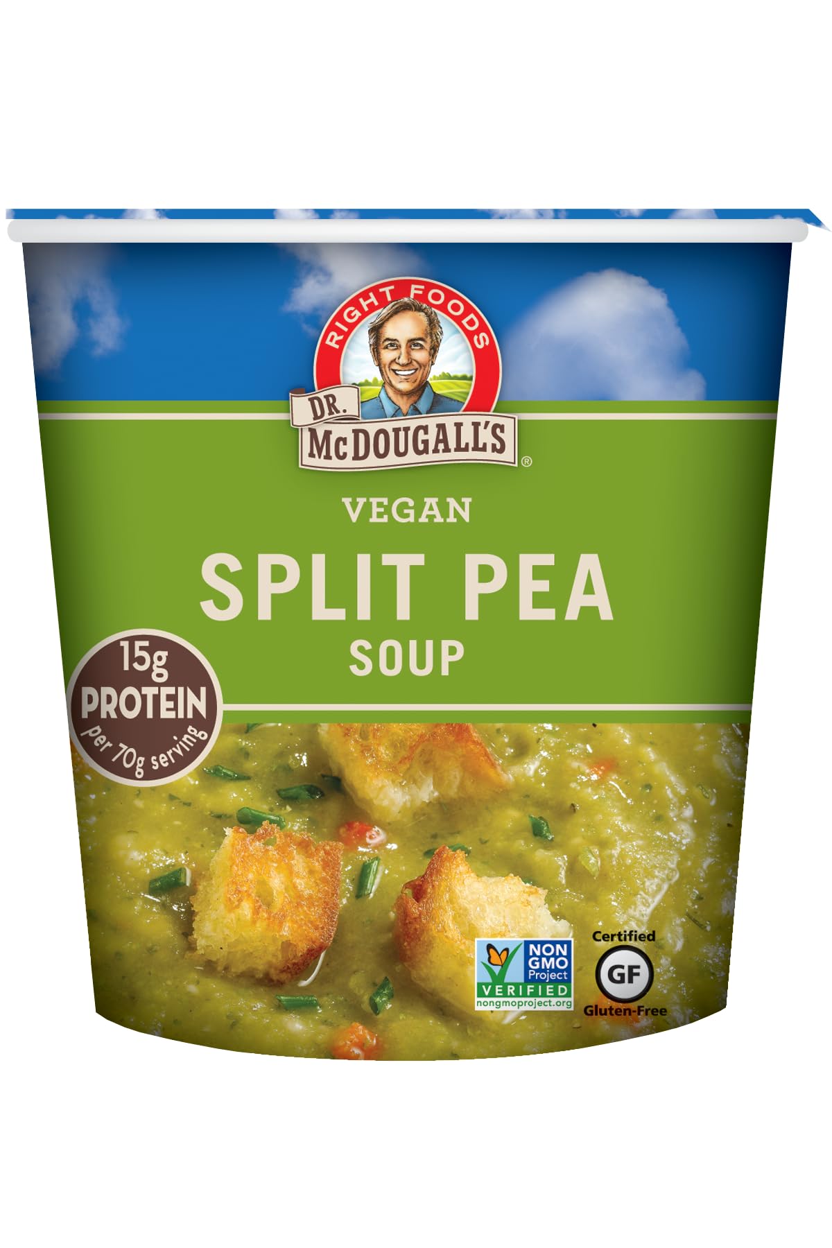 Dr. McDougall s Vegan Split Pea Soup - Gluten Free - Ramen Noodles - Instant Ramen Noodle Cups - Low Sodium Ramen - Non-GMO - V
