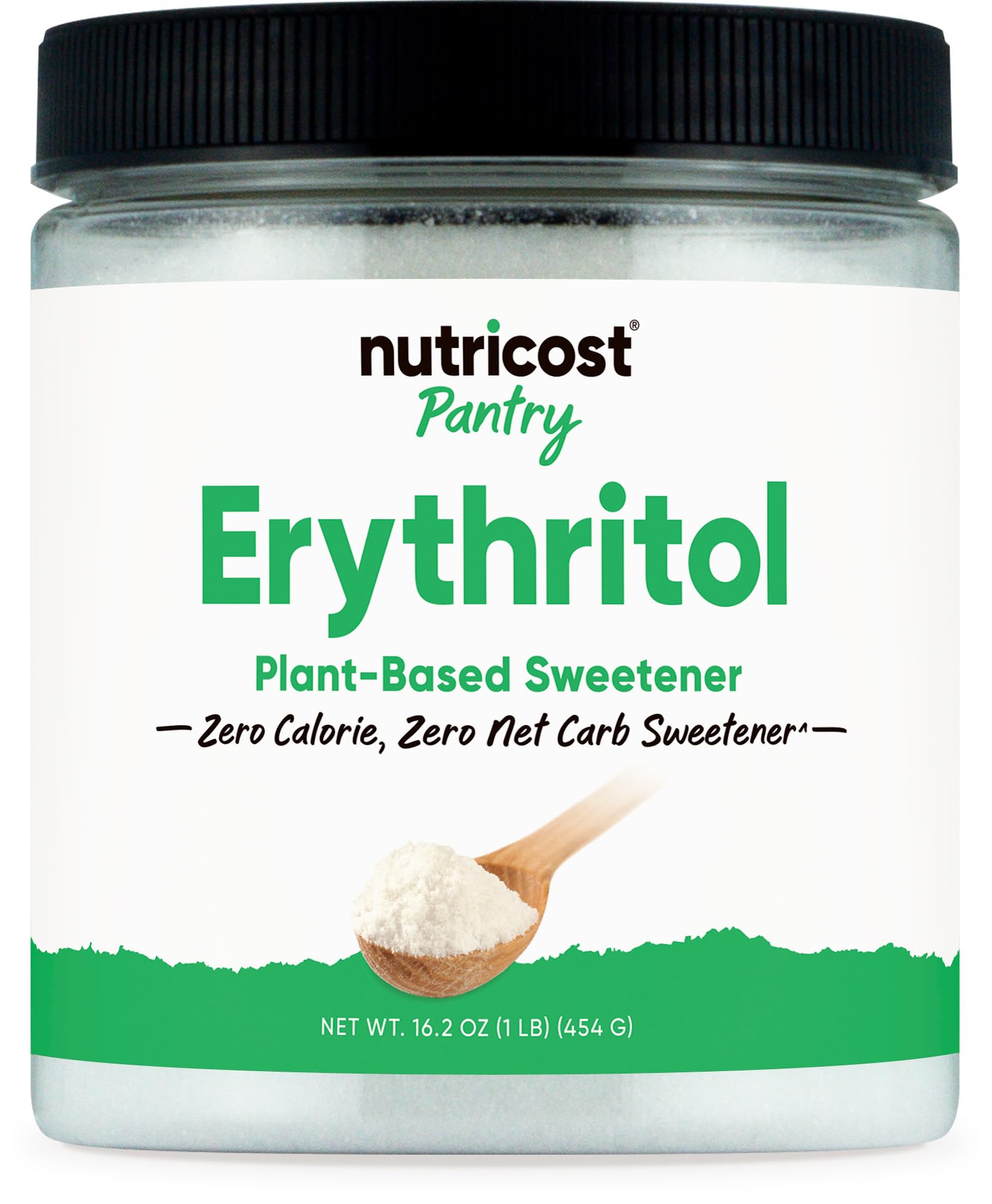 Nutricost Pantry Erythritol Plant-Based Sweetener Powder (1 LB) - Zero Additives, Zero Calories, Non-GMO