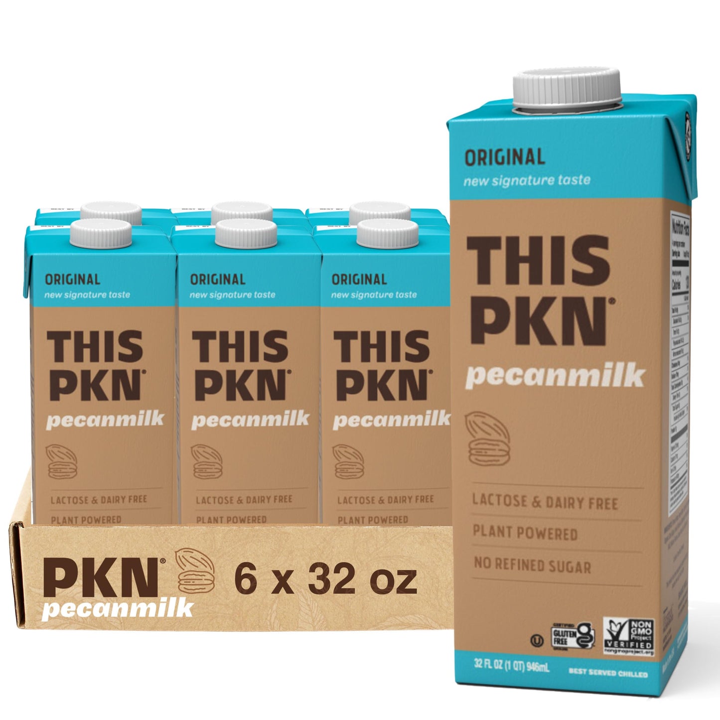 PKN Pecan Milk - Original Non-Dairy Milk Alternative, Made from Real American Pecans, Plant-Based Nut Milk, Lactose-Free, Vegan,