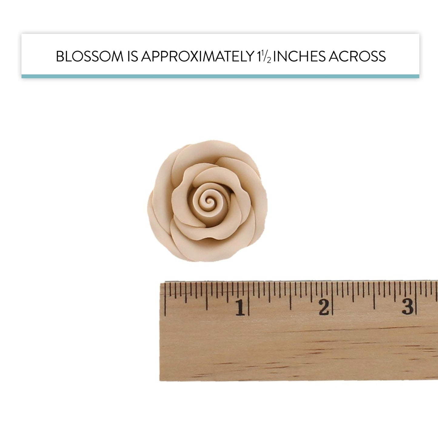 Global Sugar Art Premium Edible Roses, Unwired, 1.5 inches, Ivory, 12 Count by Chef Alan Tetreault
