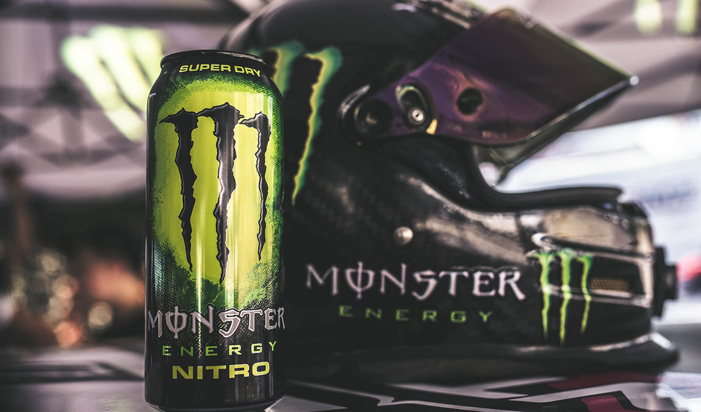 Monster Energy Nitro Super Dry Energy Drink, Maximum Strength, 16 Fl Oz, Pack of 15