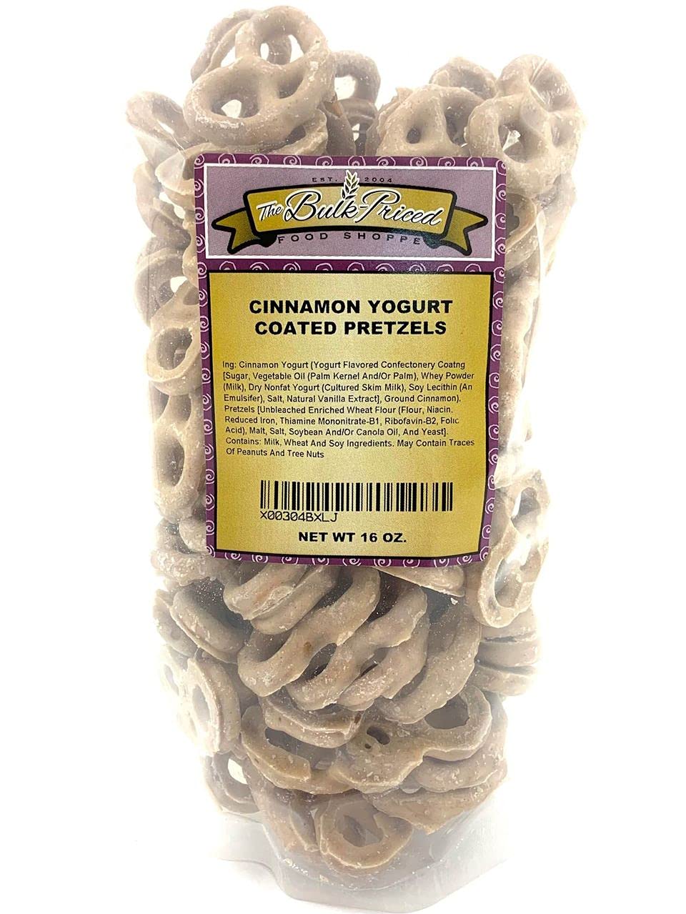 Cinnamon Yogurt Pretzels, Bulk (1 Lb. Resealable Zip Lock Stand Up Bag)