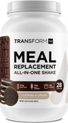 TransformHQ Meal Replacement Shake Powder - Cookies & Cream Flavor, 41.6 oz, Non-GMO, Model TFM-15084
