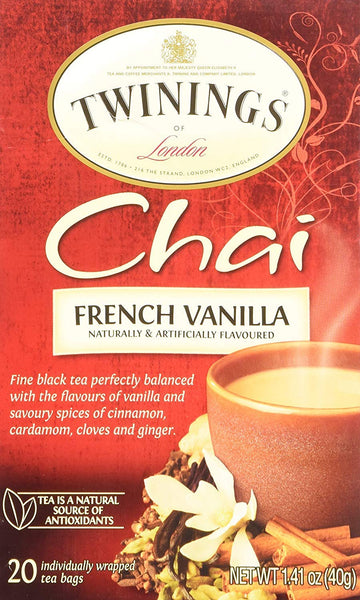 Twinings Of London French Vanilla Chai Tea Bags 1.41 Ounces - 1 Box