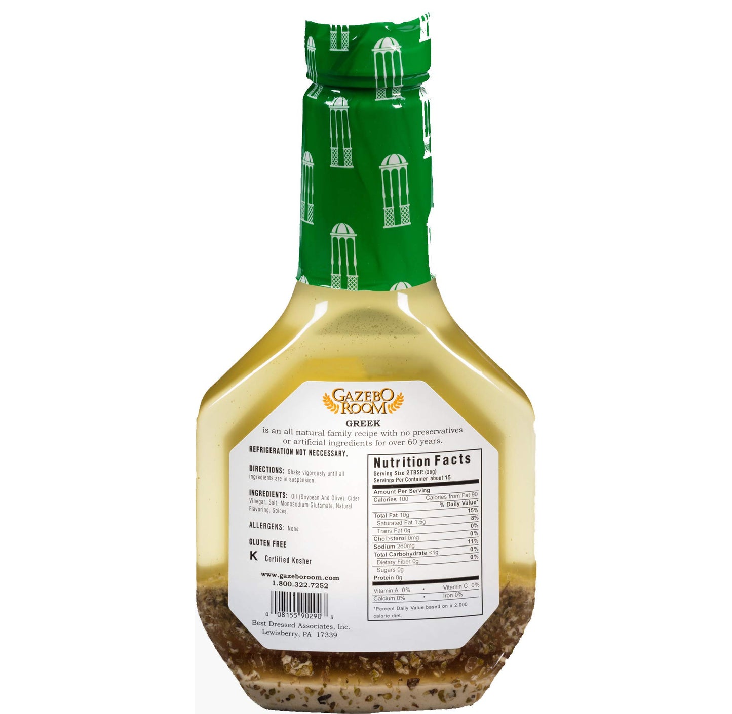 Gazebo Room Greek Salad Dressing And Marinade 16 Oz (6 Pack)