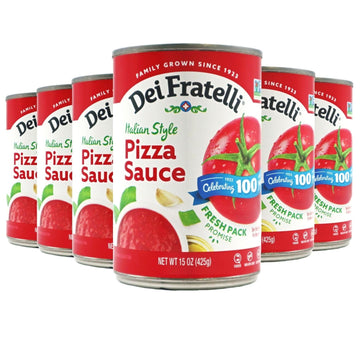 Dei Fratelli Pizza Sauce From Vine-Ripened Tomatoes (15 Oz. Cans, 6 Pack) - No Water, No Paste, Non-Gmo, Gluten-Free